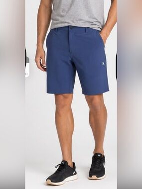 Hurley Mens Performance Shorts 38 Blue Stretch Golf Casual